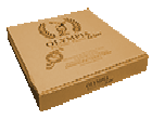Pizzakarton 26x26x3,5cm Digitaldruck 4c<br>ko braun